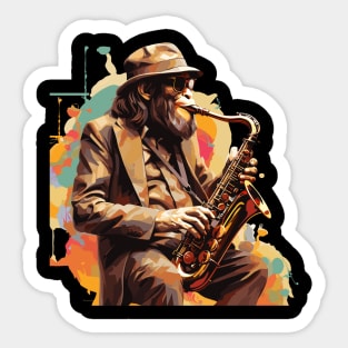 Monkey Playing Saxophone Sticker
